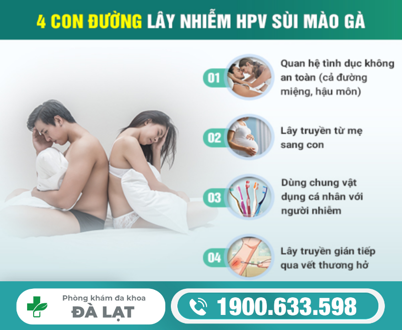 NGUY CƠ LÂY NHIỄM KHI TIẾP XÚC VỚI NGƯỜI MẮC BỆNH SÙI MÀO GÀ