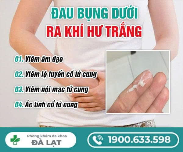 Đau Bụng Dưới Ra Khí Hư Màu Trắng 