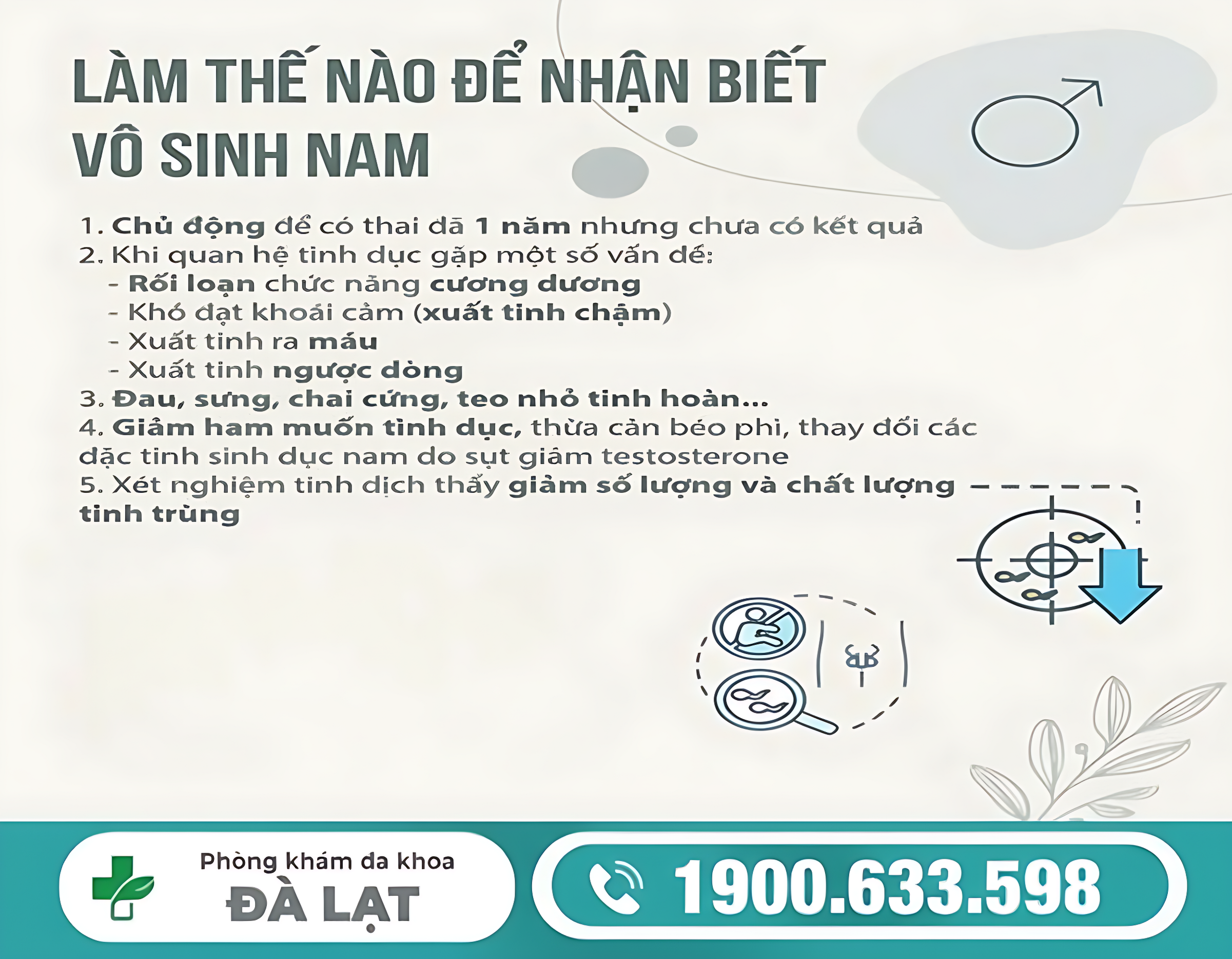 CÁC TRIỆU CHỨNG CẢNH BÁO VÔ SINH Ở NAM GIỚI 